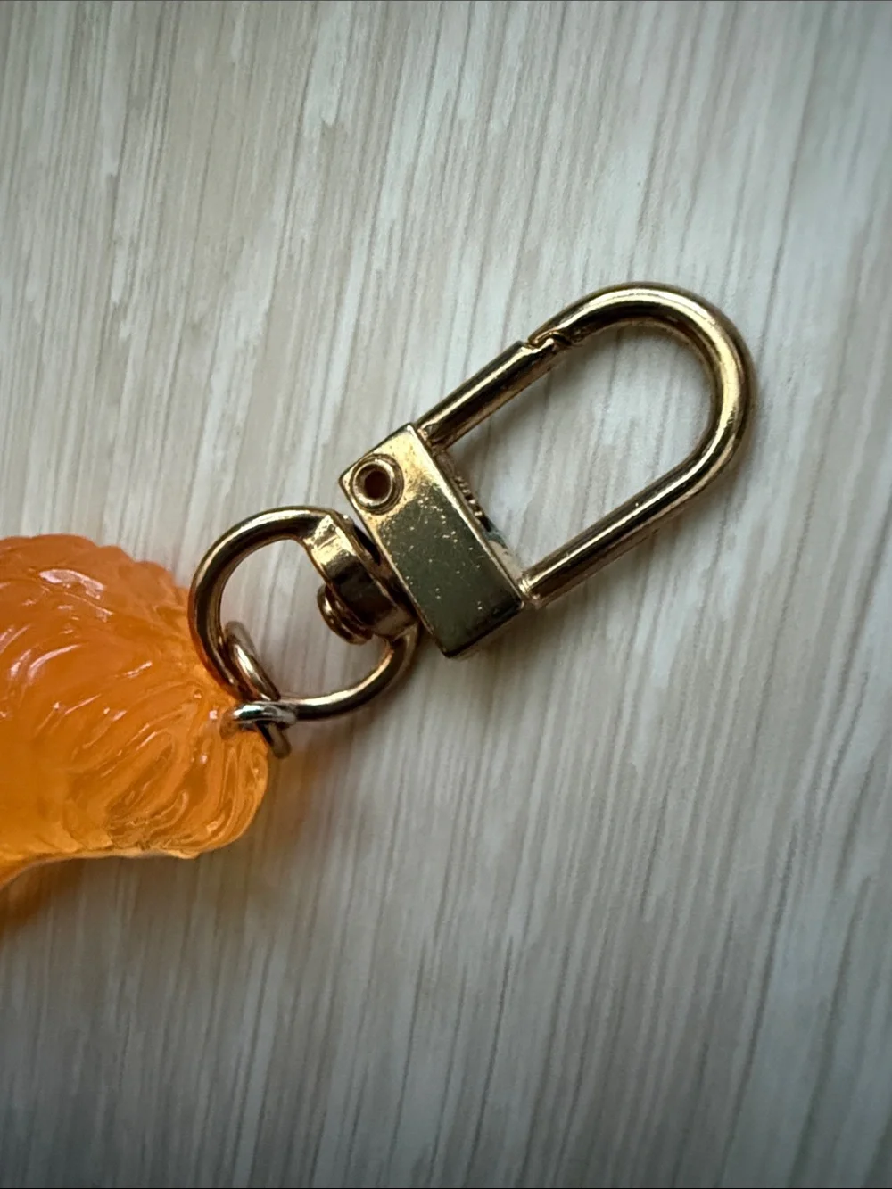 ✨ Tangerine Fruit Key Holder Charm with Gold-Toned Hardware
